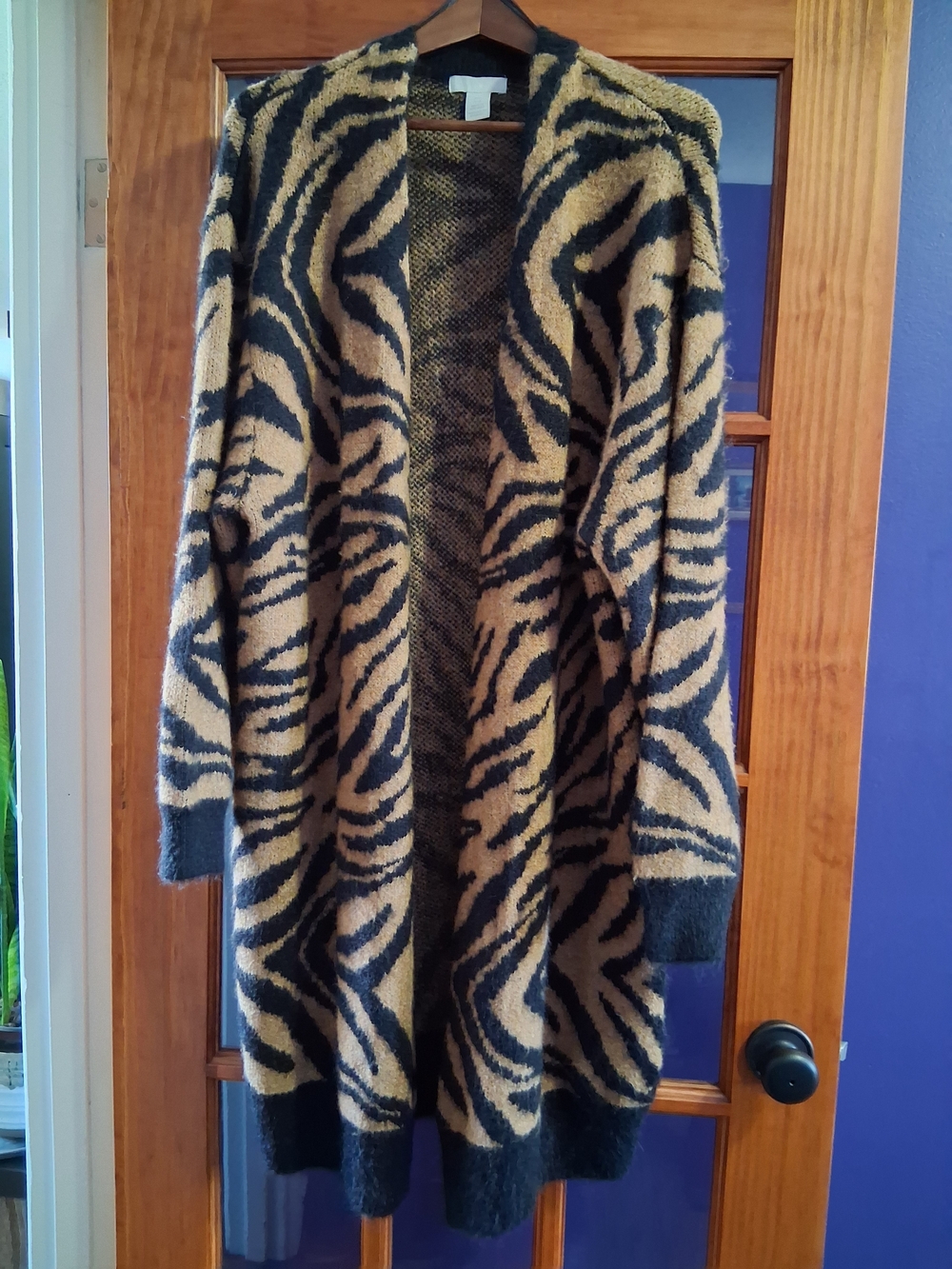 H&M Long Tiger Stripe Cardigan